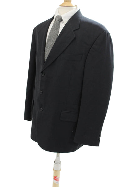 Jack Victor Mens Three Button Closure Long Sleeve Suit Jacket Midnight Size 42