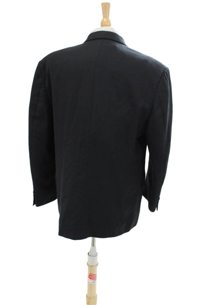 Jack Victor Mens Three Button Closure Long Sleeve Suit Jacket Midnight Size 42