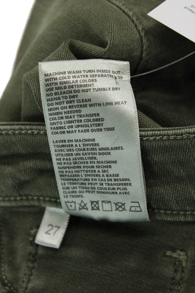 L Agence Womens Zipper Fly High Rise Margot Skinny Jeans Green Denim Size 27