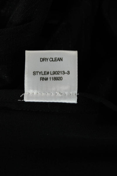 Lucy Paris Womens Long Sleeve Front Zip Mesh Trim Jacket Black Size Extra Small