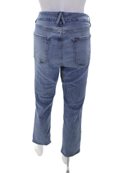 Good American Womens Cotton Blend Light Wash Skinny Leg Jeans Blue Size 32