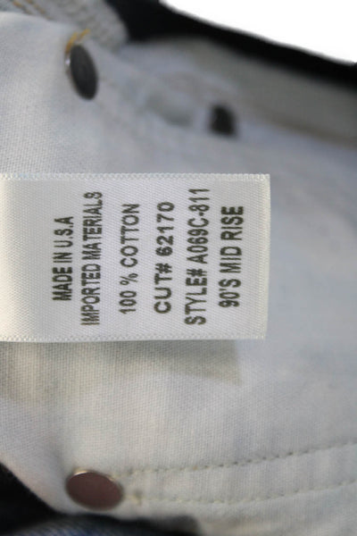 Agolde Womens Fly Button High Rise Medium Wash Straight Jeans Blue Size 23