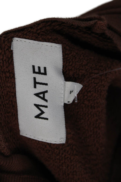 Mate Womens Cotton Long Sleeve Crew Neck Sweatshirt Burnt Orange Size S