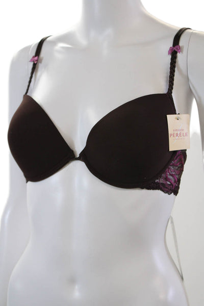 Simone Perele Womens Braided Strap Underwired Full Coverage Bra Brown Size 32D
