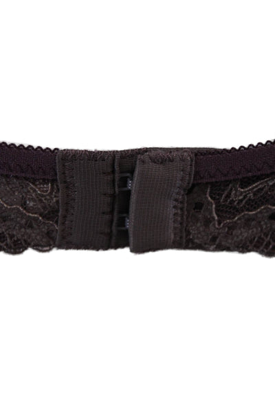 Huit Womens Lace Bow Accent Adjustable Strap Push-Up Bra Purple Suit 34A