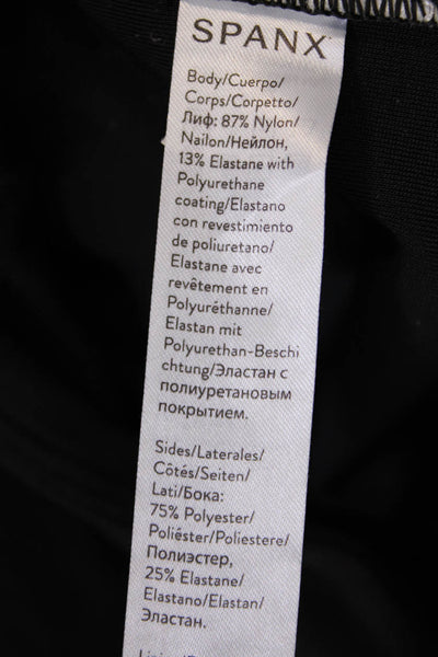 Spanx Womens Faux Leather Side Striped Detail Casual Leggings Black Size XS