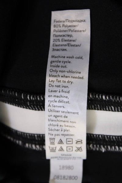 Spanx Womens Faux Leather Side Striped Detail Casual Leggings Black Size XS