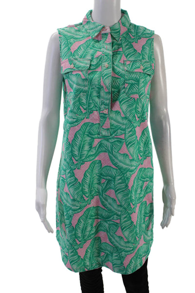 Vineyard Vines Womens Sleeveless V-neck Floral Printed Blouse Green Size 08