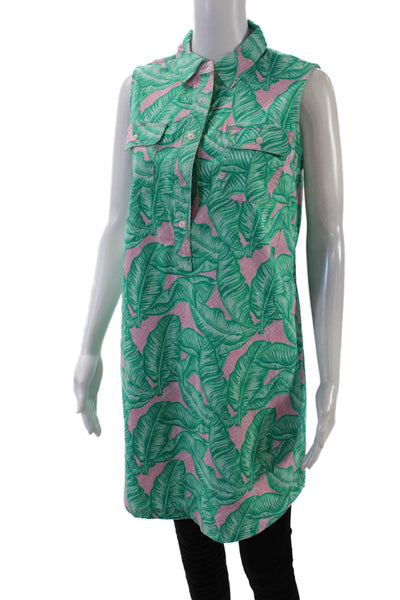 Vineyard Vines Womens Sleeveless V-neck Floral Printed Blouse Green Size 08