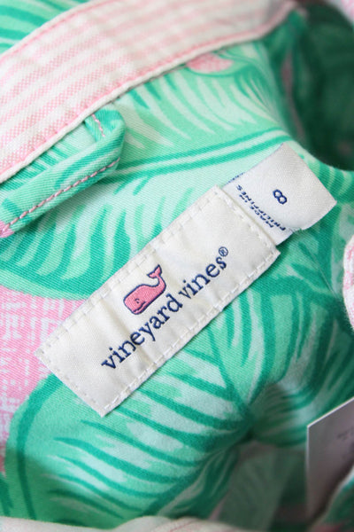 Vineyard Vines Womens Sleeveless V-neck Floral Printed Blouse Green Size 08
