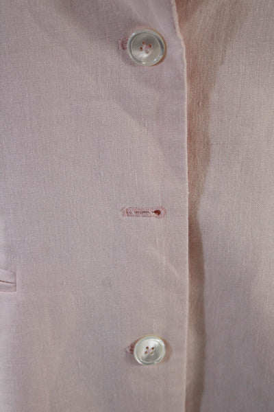 Nicole Miller Womens Collared Button Long Sleeve Blazer Pink Size S