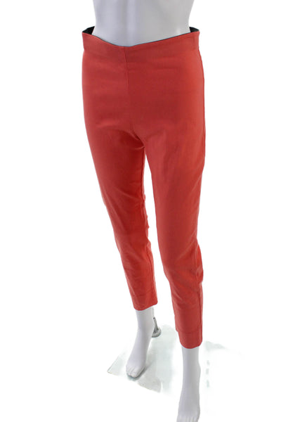 Equestrian Womens Cotton Lined Pleated Wide Leg Pants Orange Size S