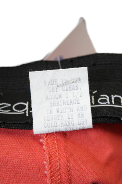 Equestrian Womens Cotton Lined Pleated Wide Leg Pants Orange Size S