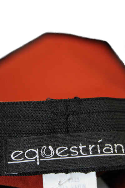 Equestrian Womens Textured Lined Tapered Leg Dress Pants Orange Size M