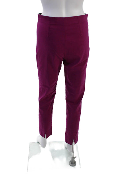 Equestrian Womens Textured Lined Tapered Leg Dress Pants Purple Size S