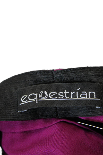 Equestrian Womens Textured Lined Tapered Leg Dress Pants Purple Size S