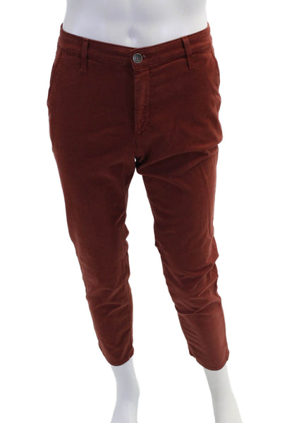AG Adriano Goldschmied Womens Cotton Straight Leg Casual Pants Orange Size 27