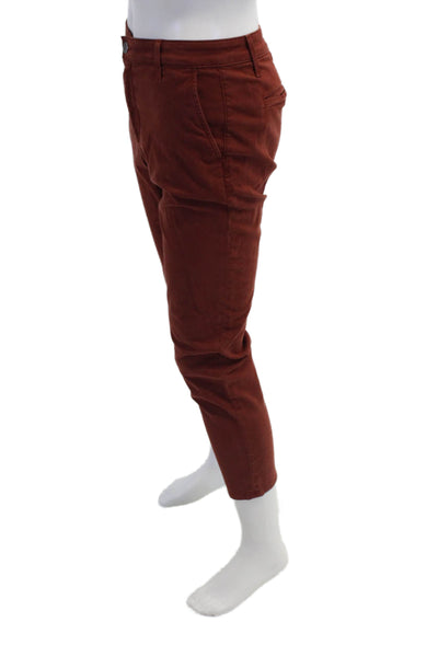 AG Adriano Goldschmied Womens Cotton Straight Leg Casual Pants Orange Size 27