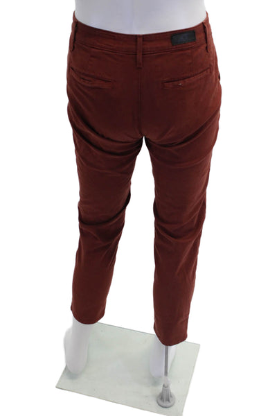 AG Adriano Goldschmied Womens Cotton Straight Leg Casual Pants Orange Size 27