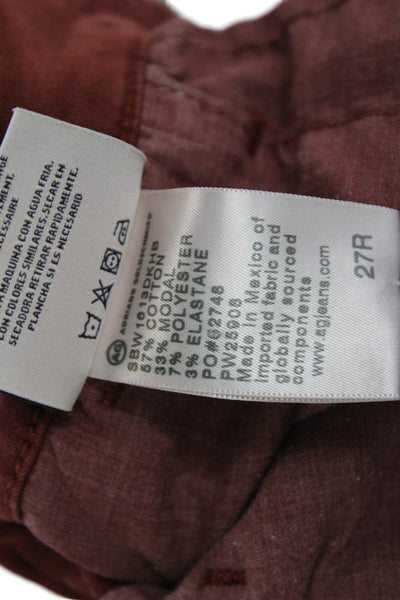 AG Adriano Goldschmied Womens Cotton Straight Leg Casual Pants Orange Size 27