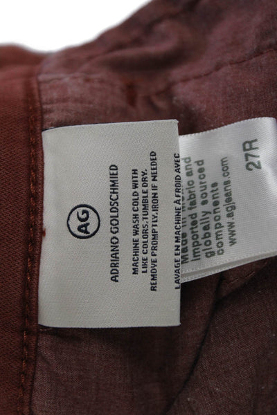 AG Adriano Goldschmied Womens Cotton Straight Leg Casual Pants Orange Size 27