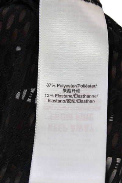 DKNY Sport Womens Mesh Trim Cowl Neck Tie Front Active Jacket Black Size L