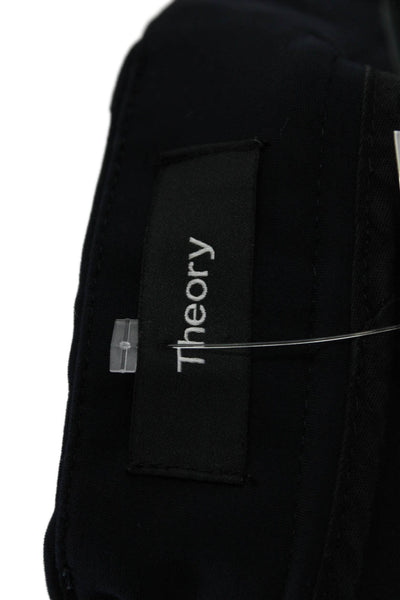 Theory Womens Flat Front Four Pocket Straight Legged Pants Dark Blue Size 36