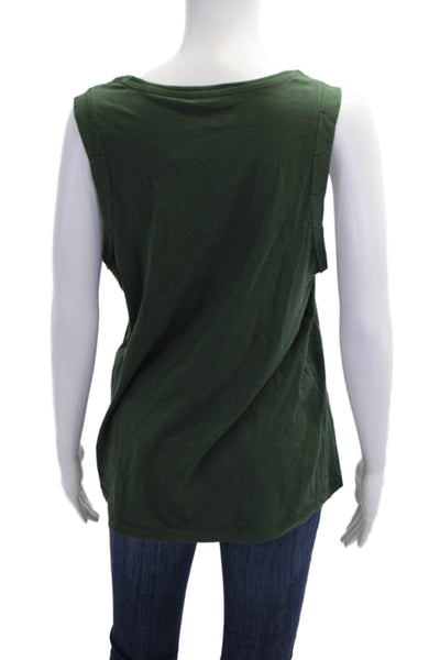 The Upside Womens Cotton Round Neck Sleeveless Tank Top Green Size S