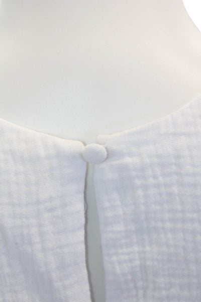 Z Supply Womens Textured Cotton Scoop Neck Sleeveless Tank Top White Size M