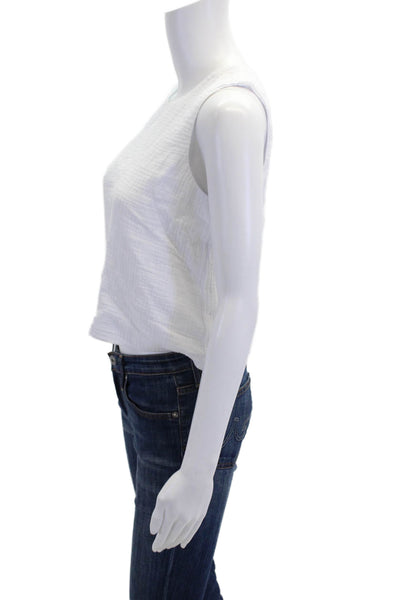 Z Supply Womens Cotton Textured Lined Sleeveless V-neck Tank Top White Size XS