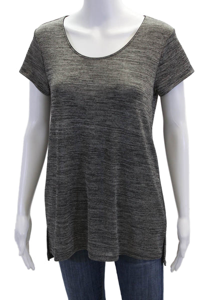 Vince Womens Short Sleeve Stretch Scoop Neck Basic T-Shirt Gray Size S
