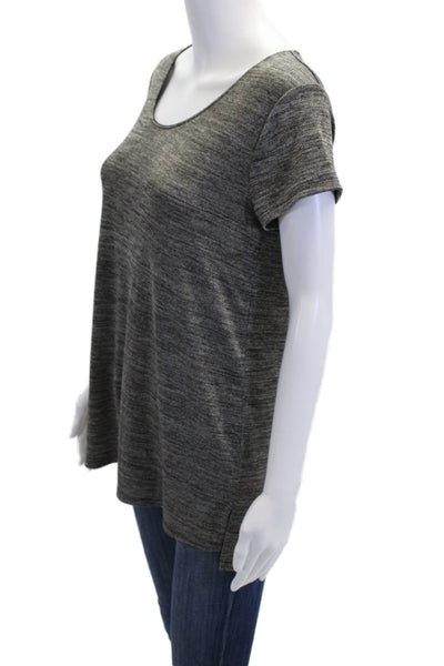 Vince Womens Short Sleeve Stretch Scoop Neck Basic T-Shirt Gray Size S