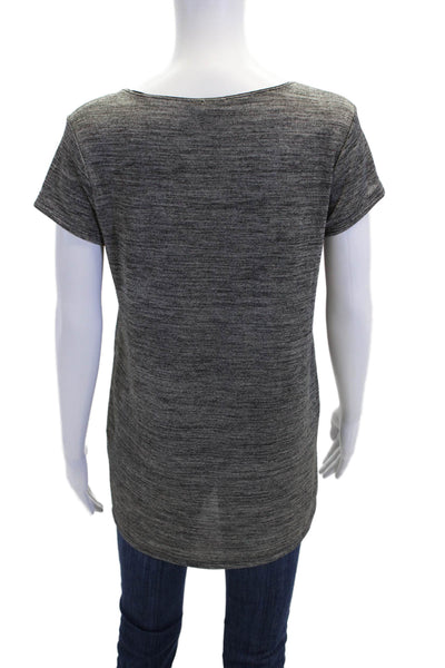 Vince Womens Short Sleeve Stretch Scoop Neck Basic T-Shirt Gray Size S