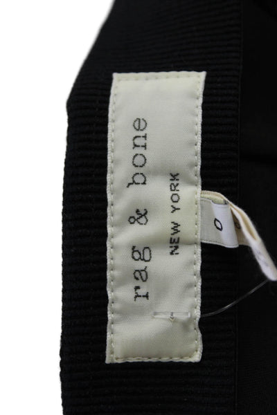 Rag & Bone Womens Zip Back Skinny Leg Trouser Pants Solid Black Size 0