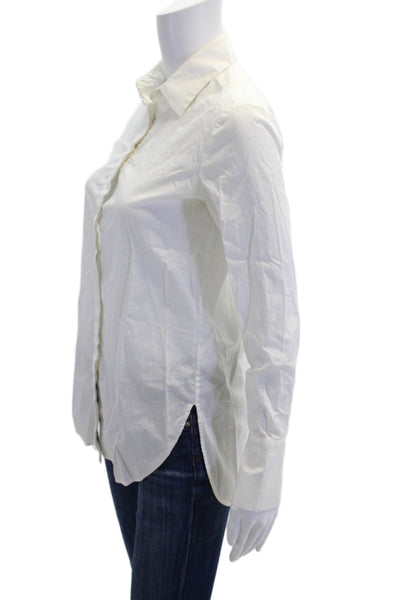 Vince Womens Cotton Collar Long Sleeve Button Down Shirt White Size XXS