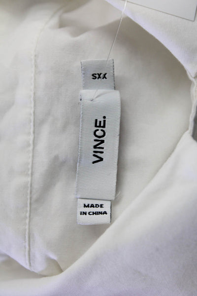 Vince Womens Cotton Collar Long Sleeve Button Down Shirt White Size XXS