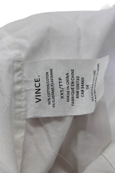 Vince Womens Cotton Collar Long Sleeve Button Down Shirt White Size XXS