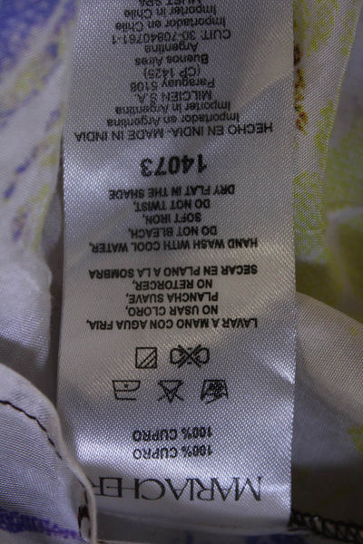Maria Cher Womens Lightweight Abstract Printed Long Sleeve Blouse White Size L