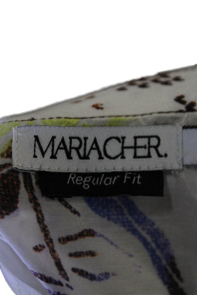 Maria Cher Womens Lightweight Abstract Printed Long Sleeve Blouse White Size L