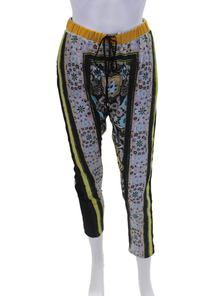 Clover Canyon Womens Multicolored Floral Printed Tapered Leg Pants Black Size XS