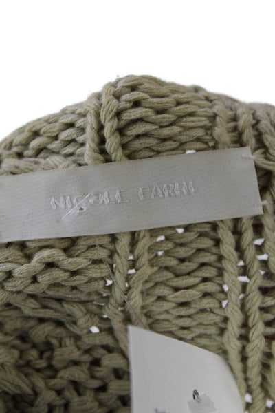 Nicole Farhi Womens Cotton Short Sleeve Open Front Knit Cardigan Beige Size S