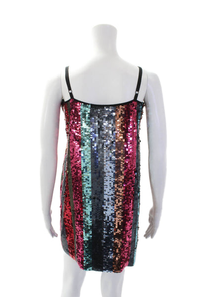 Tanya Taylor Women's Spaghetti Straps Muliticolor Sequin Mini Dress Size 0