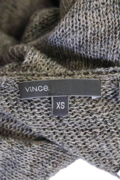 Vince Women's V-Neck Long Sleeves Pullover Cropped Sweater Gray Size XS