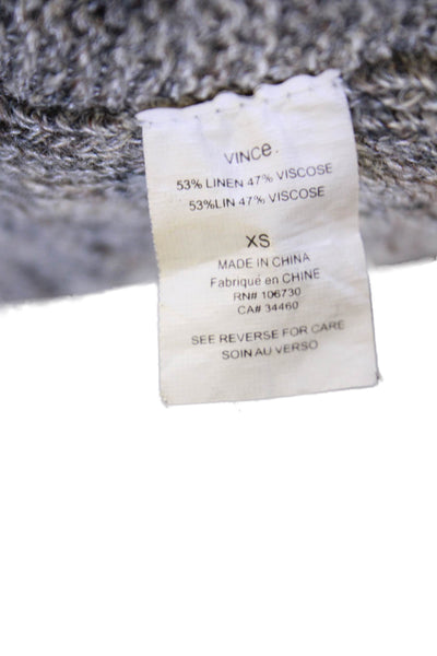 Vince Women's V-Neck Long Sleeves Pullover Cropped Sweater Gray Size XS