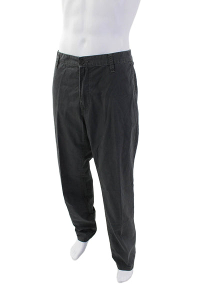 John Varvatos Star USA Mens Mid Rise Straight Leg Pants Gray Cotton Size 38