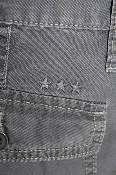 John Varvatos Star USA Mens Mid Rise Straight Leg Pants Gray Cotton Size 38
