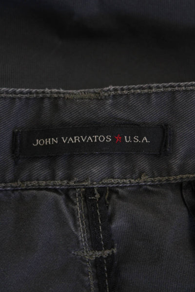 John Varvatos Star USA Mens Mid Rise Straight Leg Pants Gray Cotton Size 38