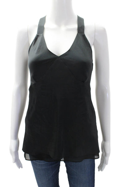 Rag & Bone Womens Silk V Neck Sleeveless Tank Top Black Size 00