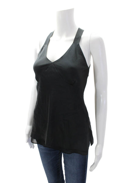 Rag & Bone Womens Silk V Neck Sleeveless Tank Top Black Size 00