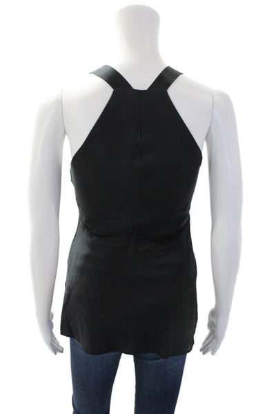 Rag & Bone Womens Silk V Neck Sleeveless Tank Top Black Size 00